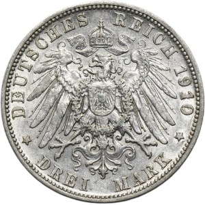 Germany, Bavaria, Otto, 3 Mark Munich 1910 D