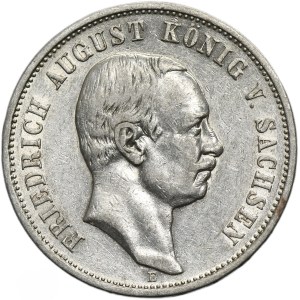 Germany, Kingdom of Saxony, Friedrich August III, 3 Mark Muldenhütten 1909 E
