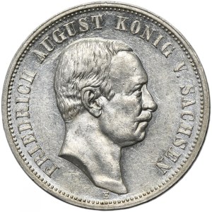 Deutschland, Königreich Sachsen, Friedrich August III., 3 Mark Muldenhütten 1913 E