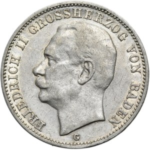 Deutschland, Großherzogtum Baden, Friedrich II., 3 Mark Karlsruhe 1910 G