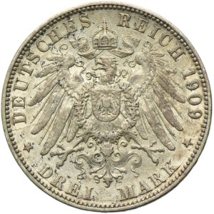Germany, City of Hamburg, 3 Mark 1909 J