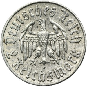 Germany, Weimar Republic, 2 Mark Stuttgart 1933 F - RARE