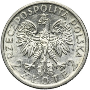 Hlava ženy, 2 zlaté 1933