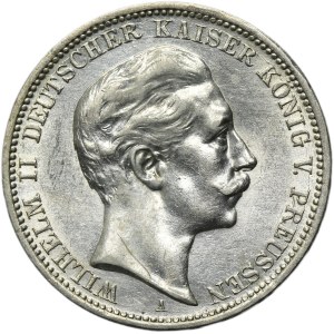 Niemcy, Królestwo Prus, Wilhelm II, 3 Marki Berlin 1908 A