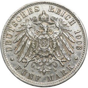 Germany, Bavaria, Otto, 5 Mark Munich 1905 D
