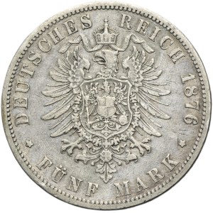 Germany, Kingdom of Prussia, Wilhelm I, 5 Mark Berlin 1876 A