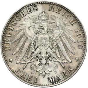Germany, Bavaria, Otto, 3 Mark Munich 1910 D