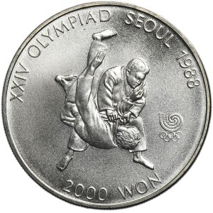 South Korea, 2,000 Won 1987 Taejŏn - Judo