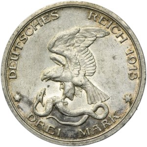 Germany, Kingdom of Prussia, Wilhelm II, 3 Mark Berlin 1913 A