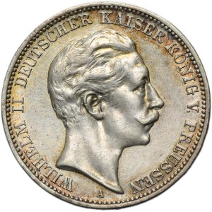 Germany, Kingdom of Prussia, Wilhelm II, 3 Mark Berlin 1910 A