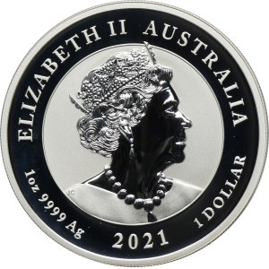 Australia, Elizabeth II, 1 Perth Dollar 2021 P - Chinese Myths and Legends, Dragon