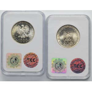 Zestaw, 200 złotych i 1.000 złotych (2szt.)