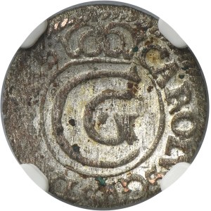Riga under Sweden, Karl X Gustav, Schilling Riga 1656 - NGC MS61