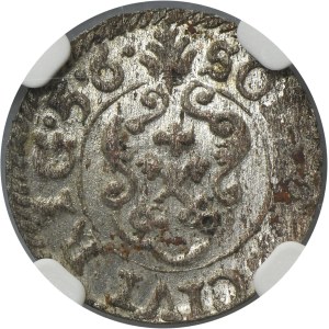 Riga under Sweden, Karl X Gustav, Schilling Riga 1656 - NGC MS61