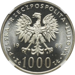 1.000 złotych 1983 Jan Paweł II - NGC PF67 ULTRA CAMEO