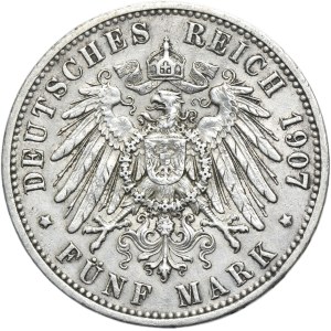Germany, Prussia Kingdom, Wilhelm II, 5 Mark Berlin 1907 A