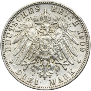 Germany, City of Hamburg, 3 Mark 1909 J
