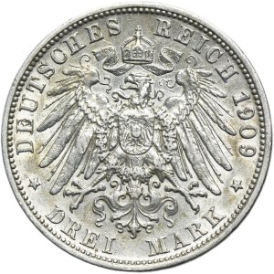 Germany, Bavaria, Otto, 3 Mark Munich 1909 D
