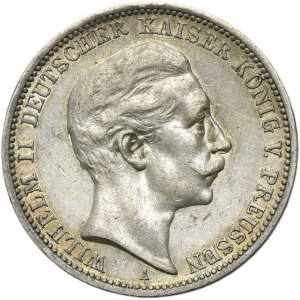 Germany, Kingdom of Prussia, Wilhelm II, 3 Mark Berlin 1909 A
