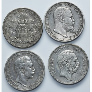 Set, Germany, 5 Mark 1898-1904 (4 pcs.)