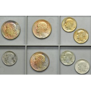 Set, Head of a Woman, 2 gold and 5 gold 1932-1934 (8 pieces).