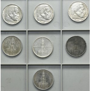 Set, Germany, Third Reich, 5 Mark 1934-1936 (7 pcs.)