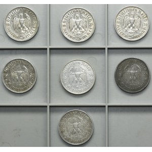 Set, Germany, Third Reich, 5 Mark 1934-1936 (7 pcs.)
