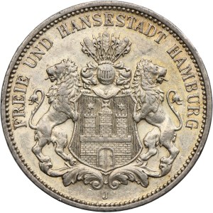 Germany, City of Hamburg, 3 Mark 1911 J