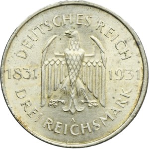 Germany, Weimar Republic, 3 Mark Berlin 1931 A - Heinrich von Stein