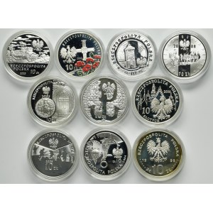 Zestaw, 10 złotych 1998-2008 (10 szt.)