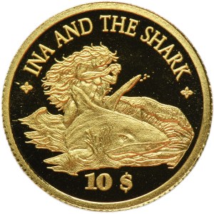 Cook Islands, 10 Dollars 2008 - Ina and the Shark