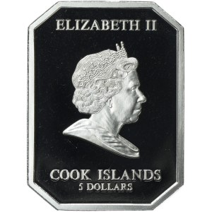 Cookove ostrovy, Alžbeta II, 5 USD 2009 - Apollo Belvedere
