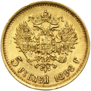 Russia, Nicholas II, 5 Rouble Petersburg 1898 АГ