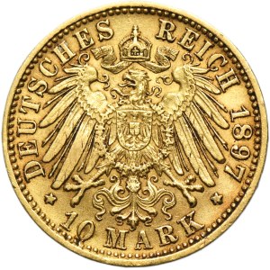 Germany, Baden, Friedrich I, 10 Mark Karlsruhe 1897 G