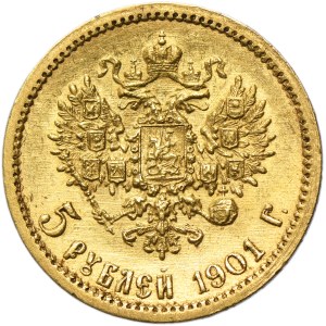 Russia, Nicholas II, 5 Rouble Petersburg 1901 ФЗ