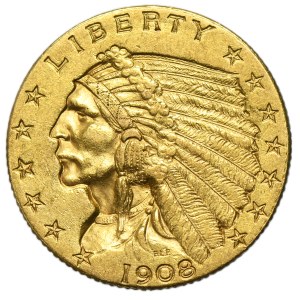 USA, 2 1/2 Dollar Philadelphia 1908 - Indian Head