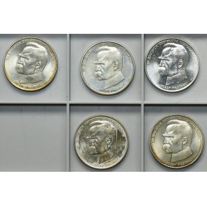 Set, 50,000 gold 1988 Pilsudski (5 pieces).