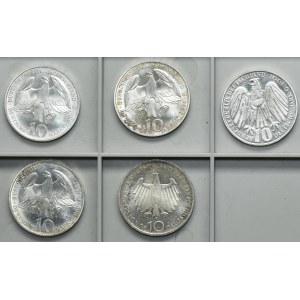 Set, Germany, FRG, 10 Mark 1989-2001 (5 pcs.)