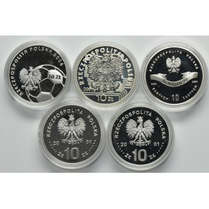 Set, 10 gold 2001 and 2006 (5 pieces).
