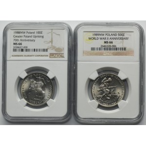 Set, 100 gold and 500 gold - NGC MS66 (2 pieces).