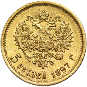 Russia, Nicholas II, 5 Rouble Petersburg 1897 AГ
