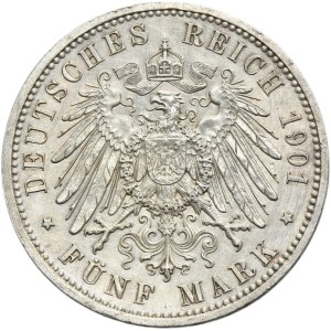 Germany, Kingdom of Prussia, Wilhelm II, 5 Mark Berlin 1901