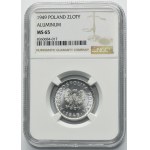 1 złoty 1949 Aluminium - NGC MS65