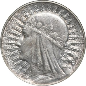 Hlava ženy, 10 zlotých Varšava 1932