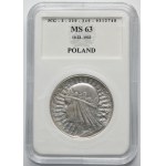Hlava ženy, 10 zlotých Varšava 1932