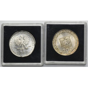 Zestaw, 200 złotych 1974 i 1.000 złotych 1982 (2 szt.)