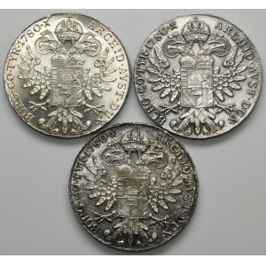 Lot, Austria, Maria Theresa, Thaler Wien 1780 SF (3 pcs.)