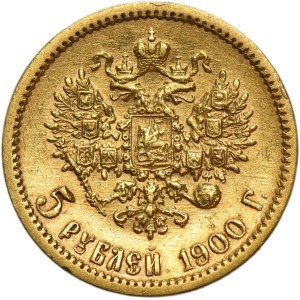 Russia, Nicholas II, 5 Rouble Petersburg 1900 ФЗ