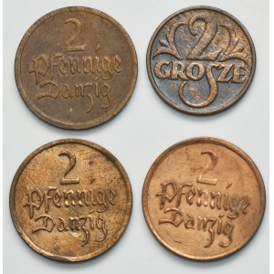 Sada, Druhá republika a slobodné mesto Gdaňsk, 2 groše a 2 feniky (4 kusy).