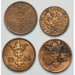 Sada, Druhá republika a slobodné mesto Gdaňsk, 2 groše a 2 feniky (4 kusy).